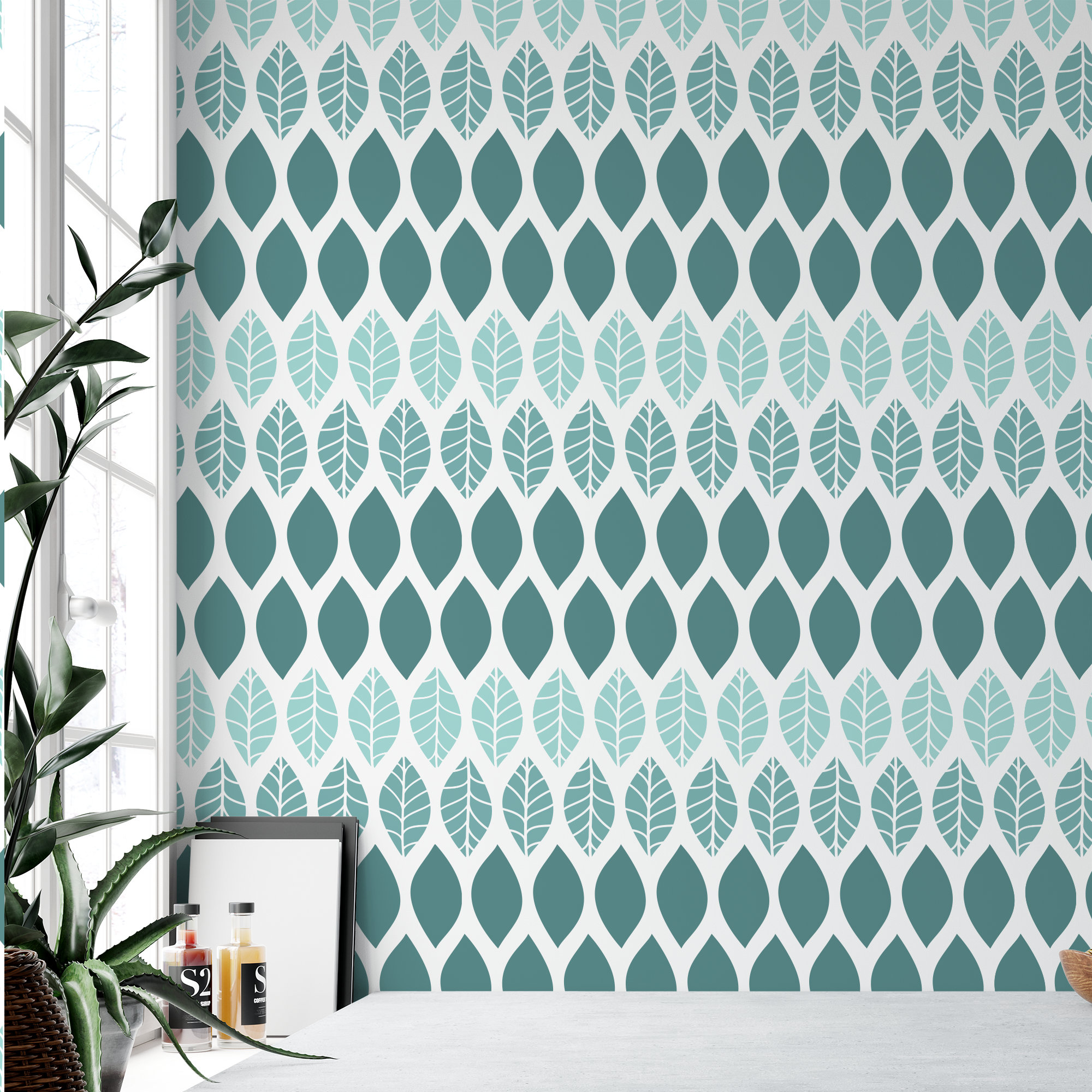 Bittersweet Leaf Pattern Wall Stencil for Bedroom Accent Walls and ...