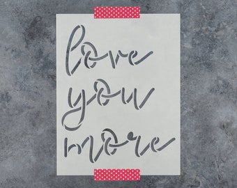 Love You More Stencil - Love Wall Stencils, Large Love Stencils, Hearts Stencil, Valentines Day Stencil
