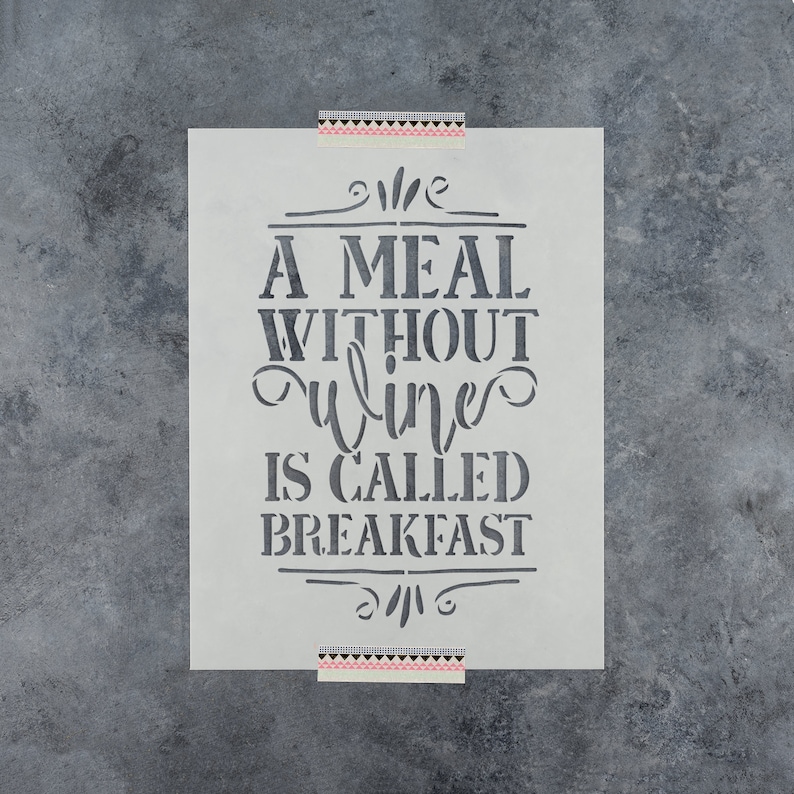 A Meal Without Wine Breakfast Stencil for Coffee Foam Art, Kitchen ...