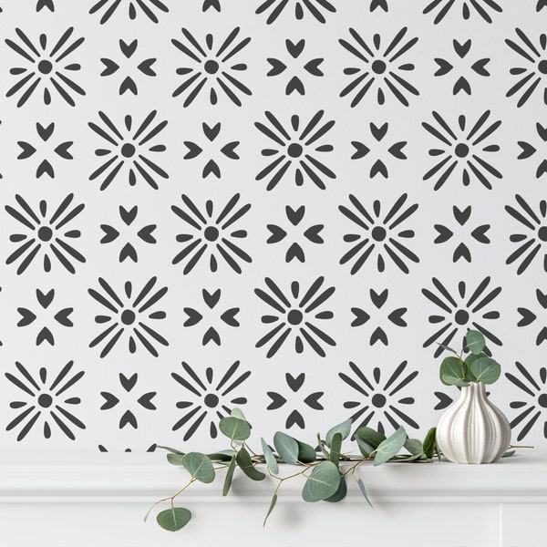 Zia Burst Pattern Wall Stencil - Large Wall Stencil, Wall Decor Stencils - Brighten Up Your Home With Reusable Wall Stencils