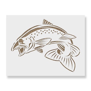 Salmon Fish Stencil - Reusable Stencils for Painting - Create DIY Salmon Fish Home Decor