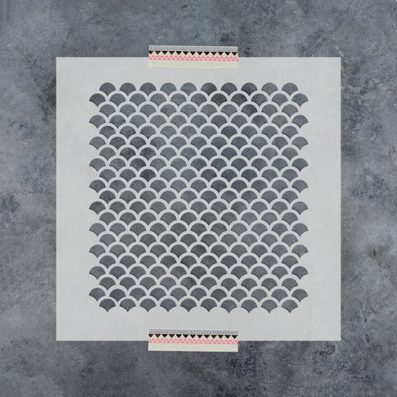 Fish Scale Cookie Stencil - Durable & Reusable Mylar Stencils | UK