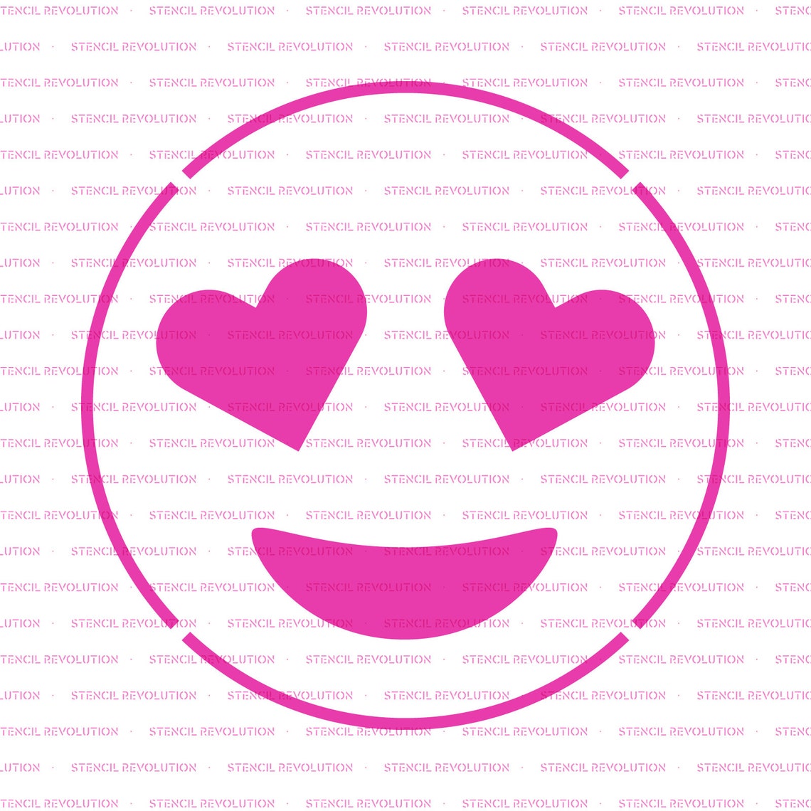 Emoji Heart Eyes Stencil Reusable DIY Craft Stencils of - Etsy