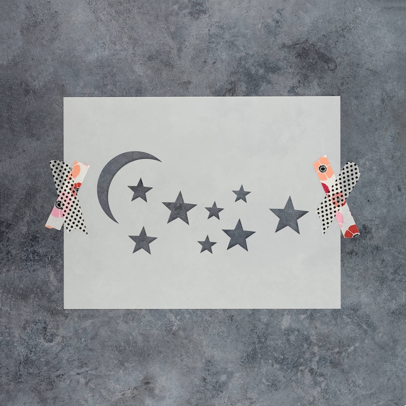 Stars and Moon Stencil - Etsy
