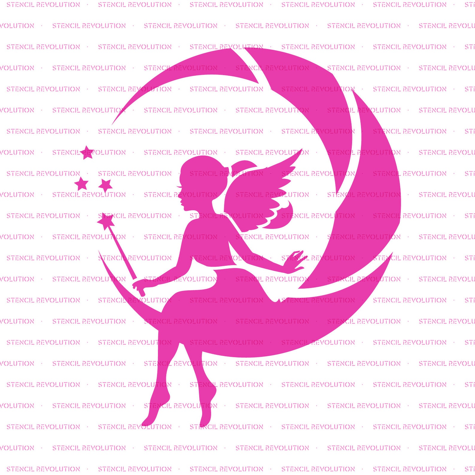 Fairy Moon Stencil Fairy Stencil Fairy Moon Moon Stencil - Etsy