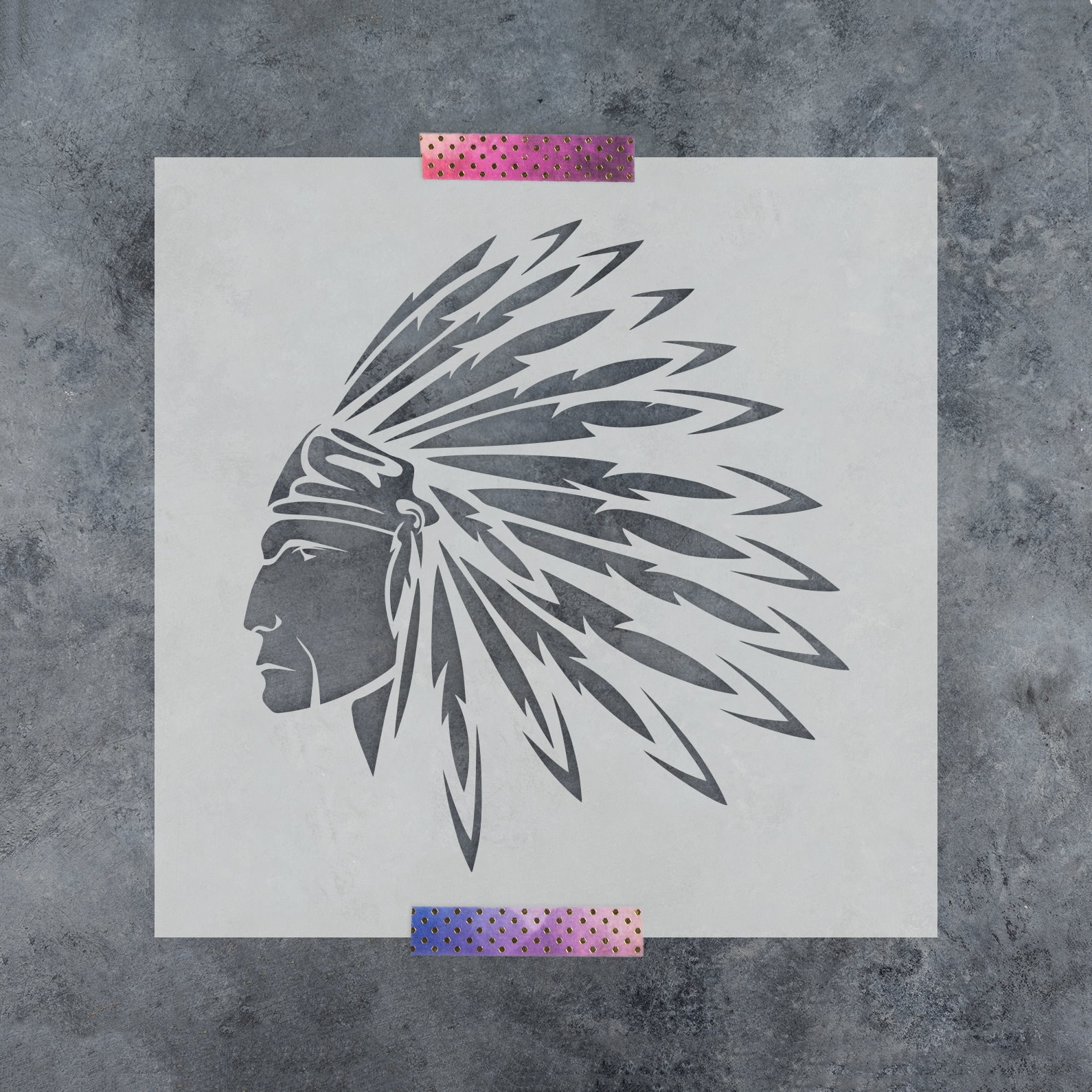 Native American Indian Stencil Reusable DIY Craft Native Etsy