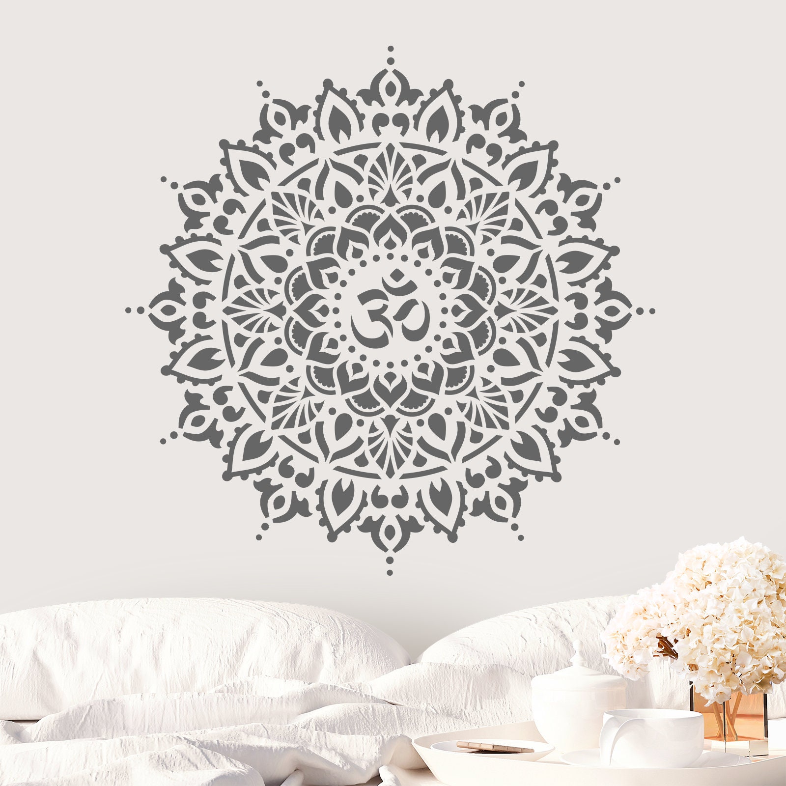 Om Mandala Stencil Perfect Stencil for Yoga or Spiritual | Etsy