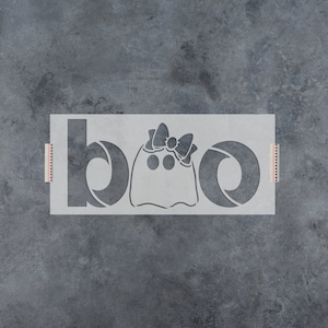 Girl Boo Halloween Stencil - Halloween Stencils for Crafts, Halloween Stencil Designs, Boo Stencil, Spooky Stencil