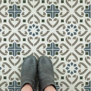 Inima Tile Stencil - Large Tile Stencils, Stencil Bathroom Floor, Floor Stencil Designs, Stencil For Fireplace Tile, Floor Tile Stencils