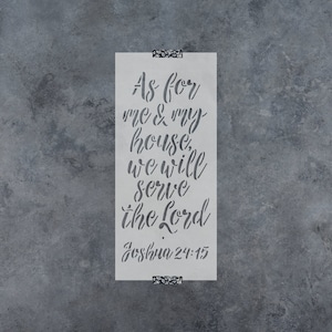 We Will Serve The Lord Bible Verse Stencil - Bible Stencil, Bible Verse Stencil, Christian Stencil, Christianity Stencil, Church Stencil