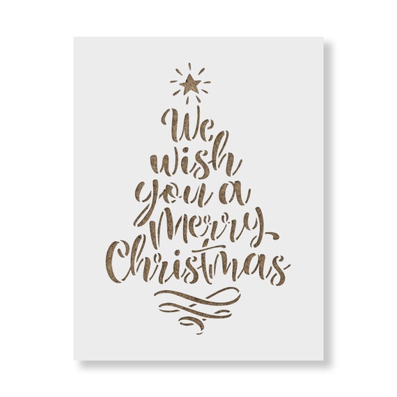 We Wish You A Merry Christmas Stencil Christmas Craft Supplies, Christmas  Stencils, Stencils for Canvas, Christmas Stencil Template, Decor 