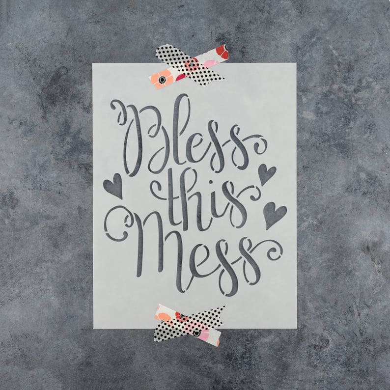 Bless This Mess Stencil Reusable DIY Craft Sign Stencil of - Etsy