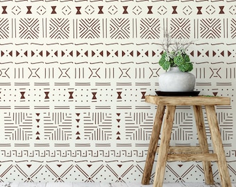 Mud Cloth Pattern Wall Stencil - Customize your Space with Large Wall Stencils - Create African Mud Cloth DIY Decor, Stencils