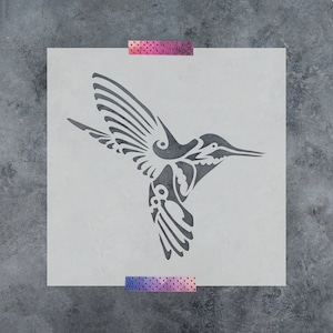 Hummingbird Stencil - Reusable Hummingbird Stencils, DIY Craft Hummingbird Stencils, Large Bird Stencil, Stencils for Painting, Bird Stencil