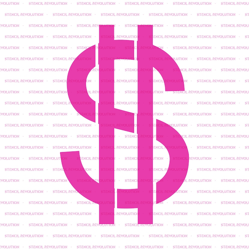 Reusable DIY Craft Stencils of a Dollar Sign Dollar Sign Stencil