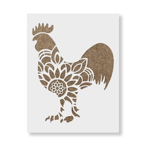 Mandala Rooster Stencil - Chicken Stencil, Large Chicken Stencil, Rooster Stencil, Mandala Stencil, Animal Stencil, Rooster, Farm Stencils