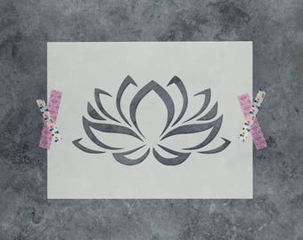 Lotus Flower Stencil - Lotus Stencil, Flower Stencil, Large Lotus Flower Stencils, Lotus Flower, Lotus Wall Stencil, Egyptian Stencil