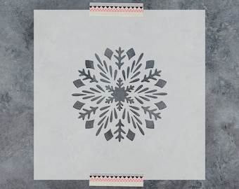 Crystal Ornament Stencil for Christmas Crafts, Holiday Art Templates, Reusable Christmas Stencils