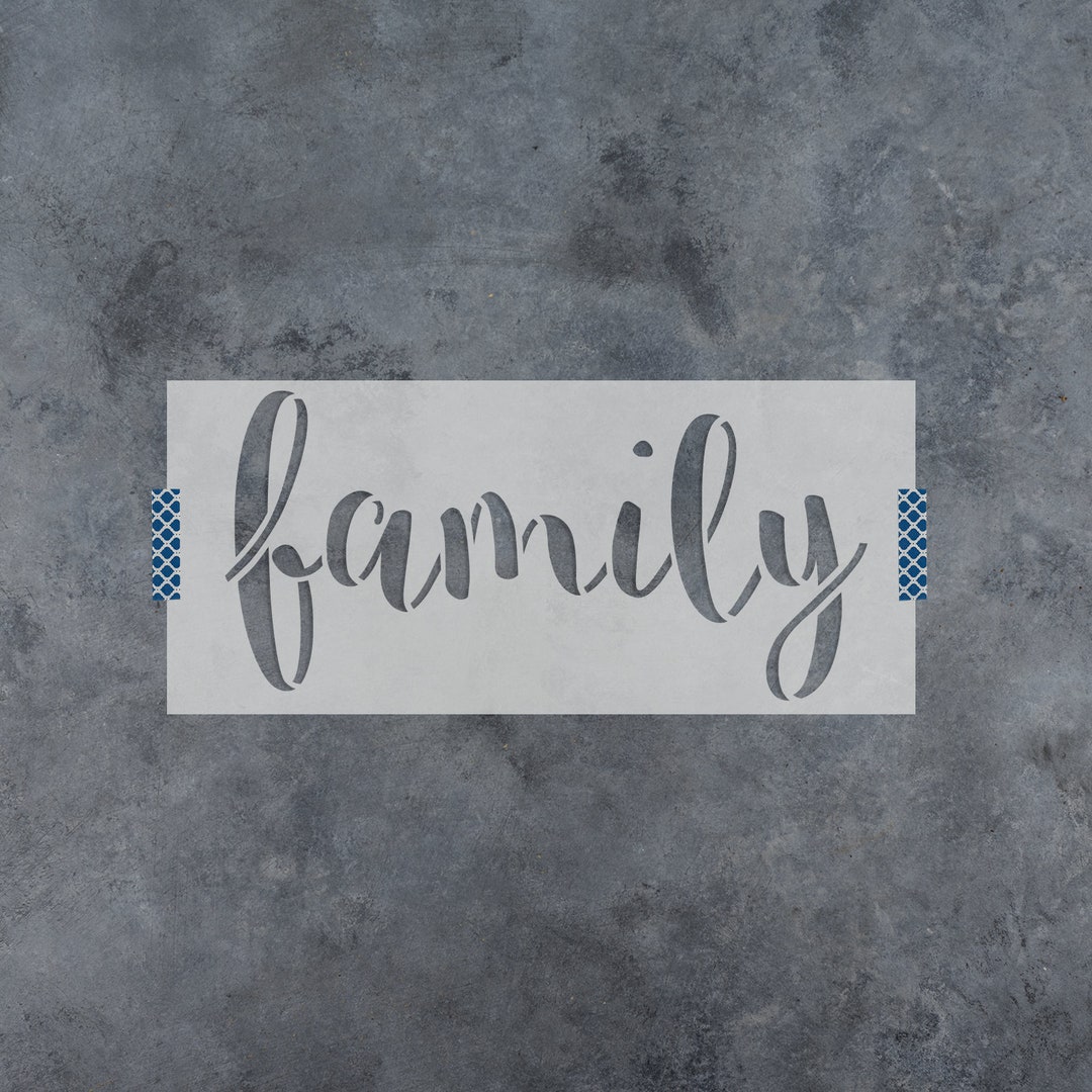 Family Stencil - Stencil Signs, Family Sign, Family Script Sign, Family ...