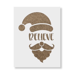 Believe Santa Hat Stencil - Reusable Stencils, Christmas Templates, Holiday Decor, Stencil for Christmas, Christmas Crafts for Kids
