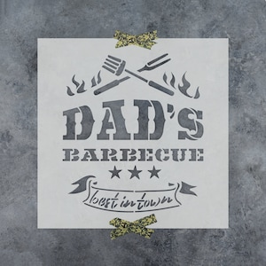 Dads Best Barbecue Stencil - Dad Stencils for Crafts, Dad Stencil Designs, Fathers Day Stencil, Grilling Stencil, Barbecue Stencil