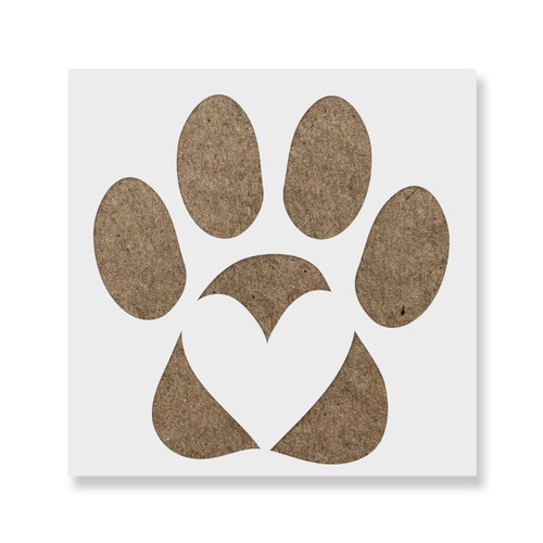 Love Paw Print Stencil Reusable DIY Craft Stencils of Love - Etsy