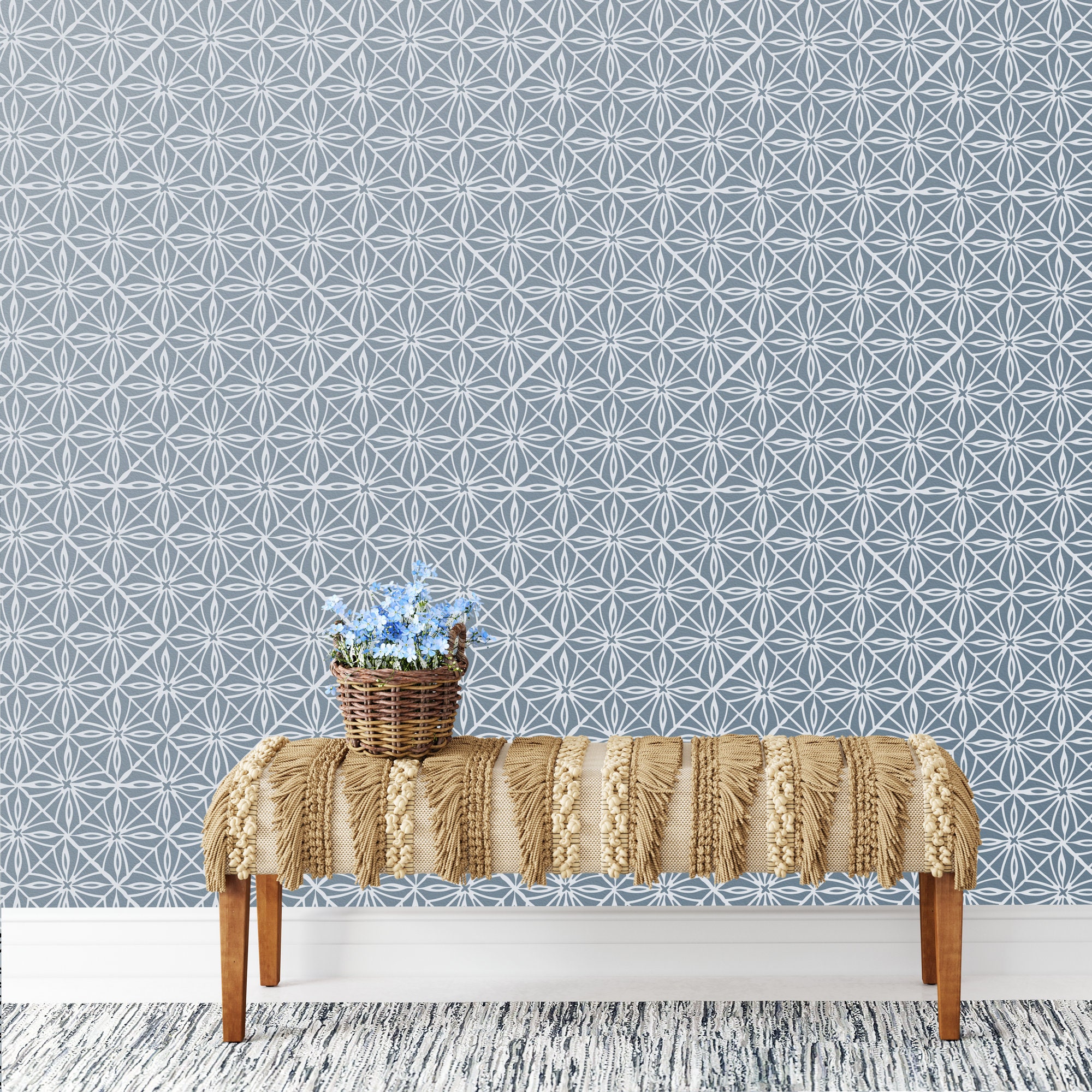 Scandinavian Astra Pattern Wall Stencil Reusable Durable - Etsy