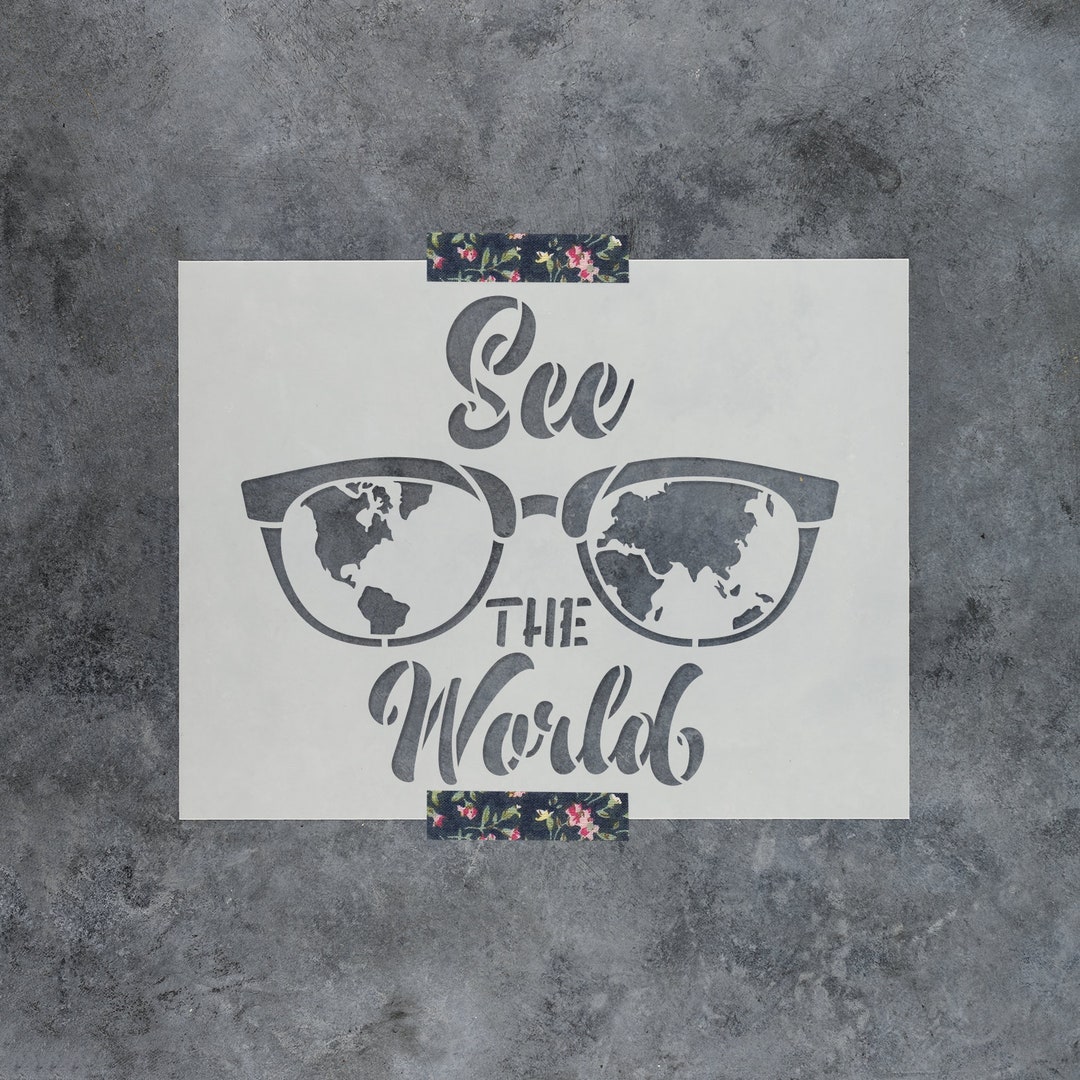 See the World Map Stencil World Map Stencil, Travel Stencil, Map