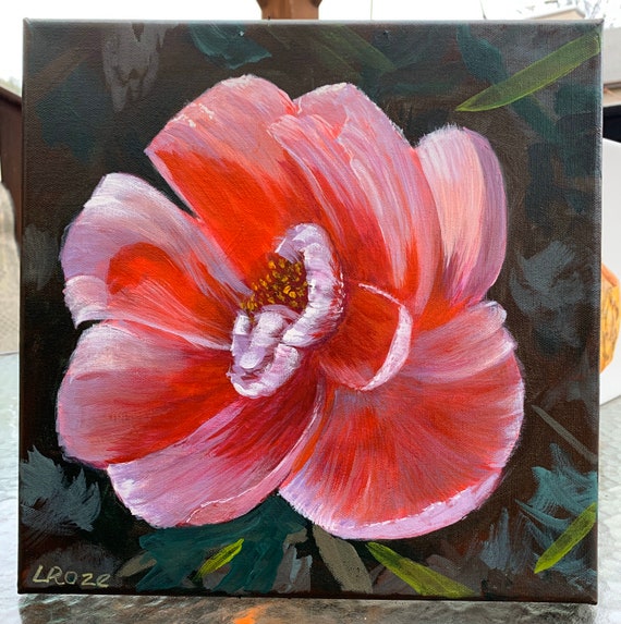 Original Acrylic Wall Art 11x14, Flower Painting, Floral Painting