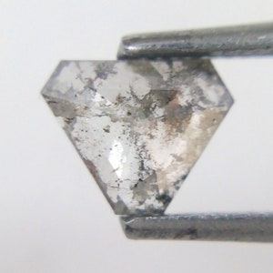0.53 Ct 5.00x2.07mm Loose Natural Salt And Pepper Shield Cut Transparent Rustic Diamond A491