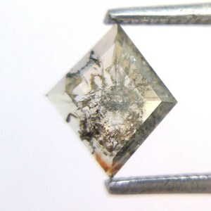 0.55 Ct 8.04x6.75x1.95mm Natural Loose Salt And Pepper Kite Shape Rose Cut Diamond A683