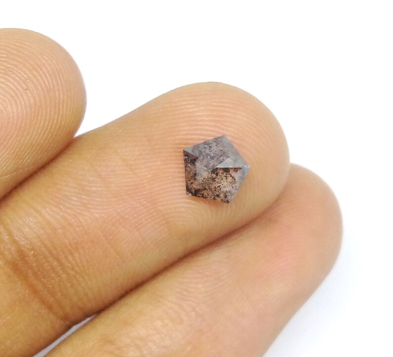 0.88 CT Natural Loose Salt And Pepper Pentagon Shape Diamond A591