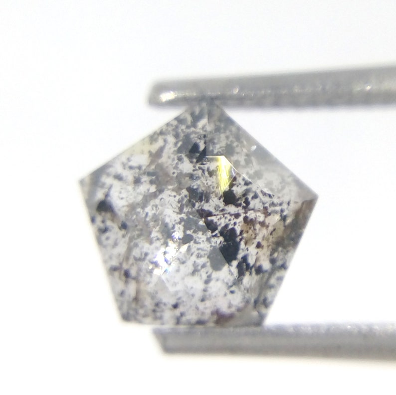 0.88 CT Natural Loose Salt And Pepper Pentagon Shape Diamond A591