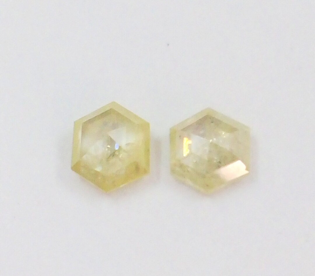 0.68 Ct 4.78to4.83mm Yellow Color Hexagon Shape Loose Diamond A89 - Etsy