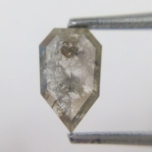 0.87 Ct 8.07x4.86mm Natural Loose Shield Shape Grey Color Rustic Diamond A482