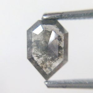 0.62 Ct 7.14x4.91mm Natural Loose Salt And Pepper Shield Shape Transparent Diamond A451