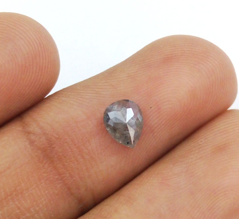 0.76 Ct Natural Loose Salt And Pepper Pear Shape Transparent Diamond A467