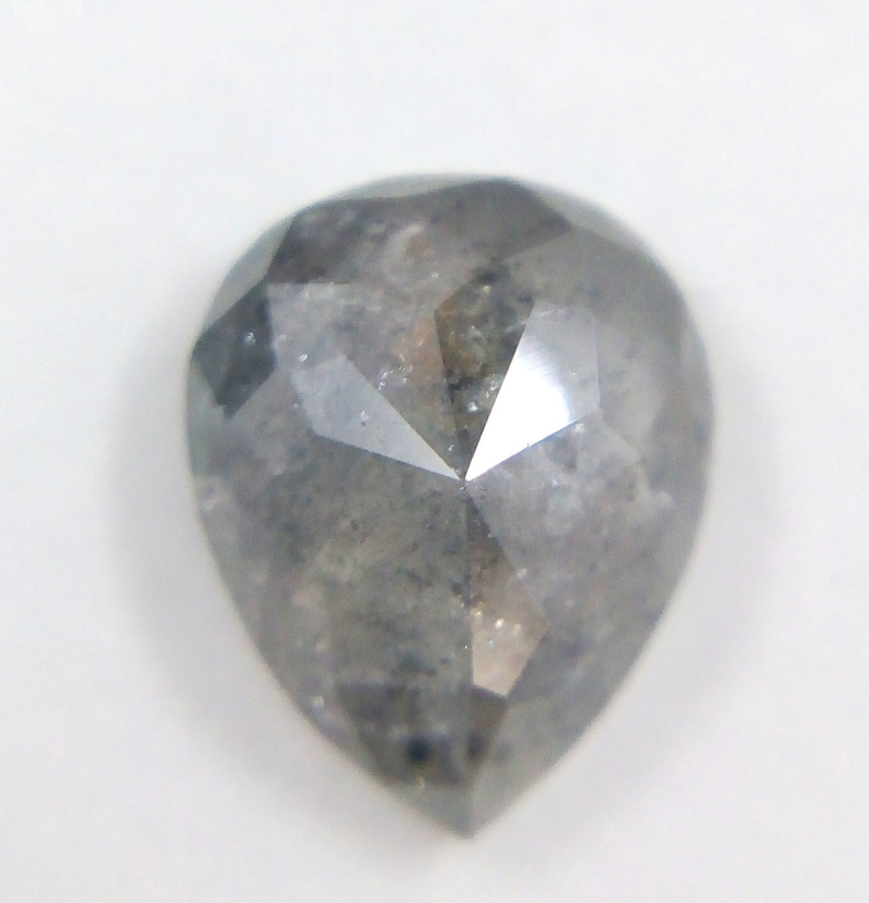 0.76 Ct Natural Loose Salt And Pepper Pear Shape Transparent Diamond A467
