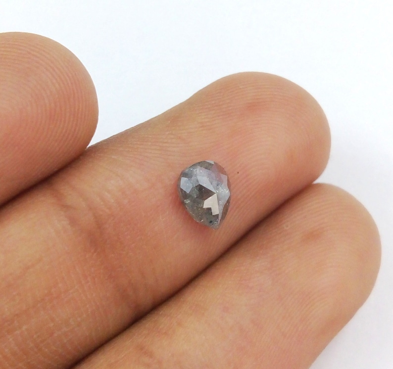 0.76 Ct Natural Loose Salt And Pepper Pear Shape Transparent Diamond A467