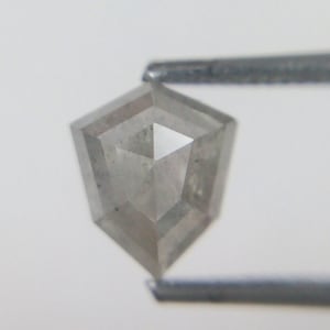 1.03 Ct 6.60x5.58mm Natural Loose Shield Shape Grey Diamond A448