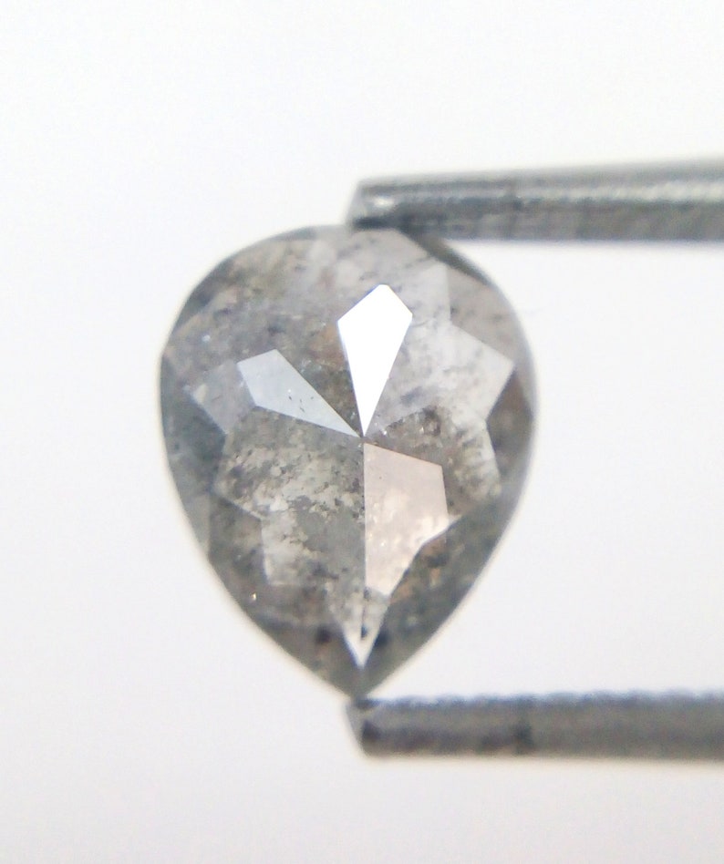 0.76 Ct Natural Loose Salt And Pepper Pear Shape Transparent Diamond A467