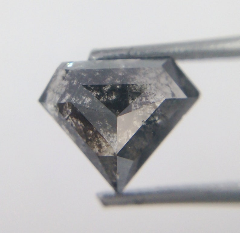 1.45 Ct 7.15x8.71mm Natural Loose Salt And Pepper Diamond Shape Diamond A454