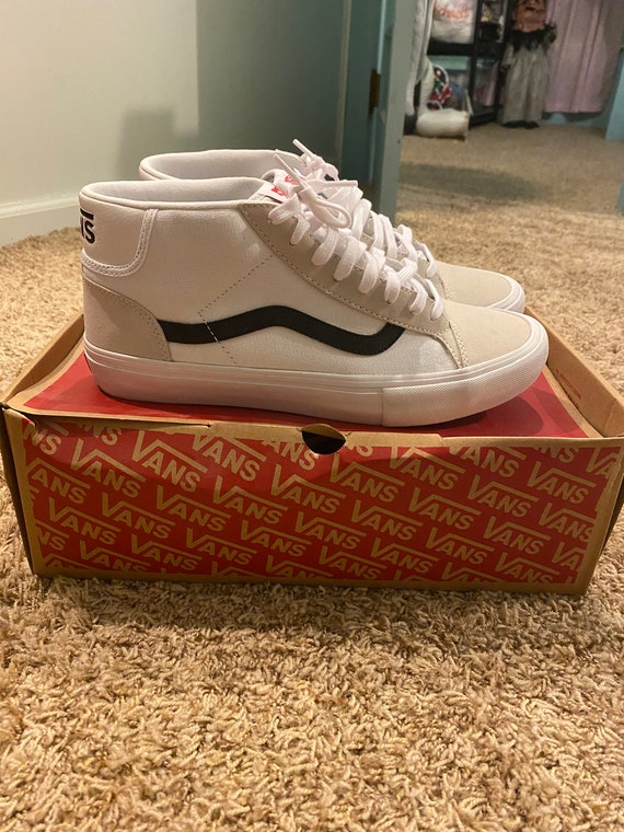 New Vans Mid Skool Pro White on Cream Men's Size 10