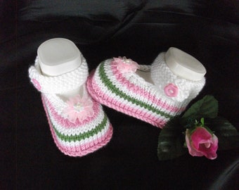 knitted baby shoes "little ballerina", ballerina, festive, 3-6 months, baptism,