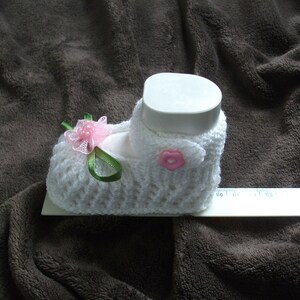 Babyschuhe, Babysocken, Ballerina gestrickt FUCHSIE Bild 4