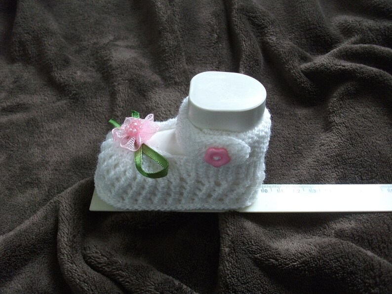 Babyschuhe, Babysocken, Ballerina gestrickt FUCHSIE Bild 4