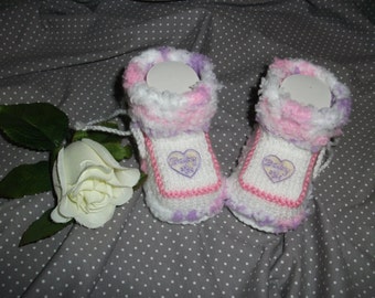 knitted baby shoes, baby shoes, baby socks, Babybooties * ice fairy *.