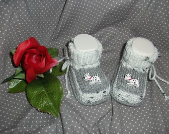 Babyschuhe gestrickt, Babyschühchen, Babysocken, Babybooties *Hüpferle*