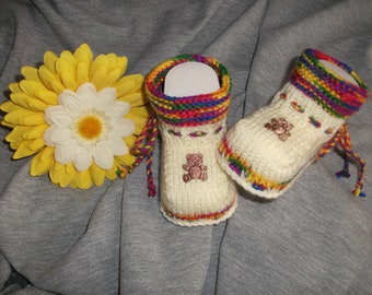 Knitted Baby Booties "Grumpy"