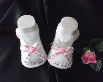 Baby shoes knitted , baby shoes, baby socks, baby booties *Röslein* NEW